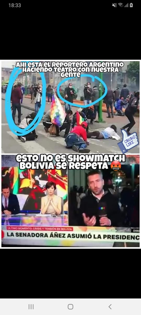 ec_valeria's tweet photo. @teleSURtv Debería darles vergüenza manipular la información a su favor
#enbolivianohaygolpe #fuefraudenogolpe
#evonoeresbienvenido
#añezpresidentadebolivia @CNN @cnni @CNNEE  @soyfdelrincon https://t.co/okR46BG7Rb