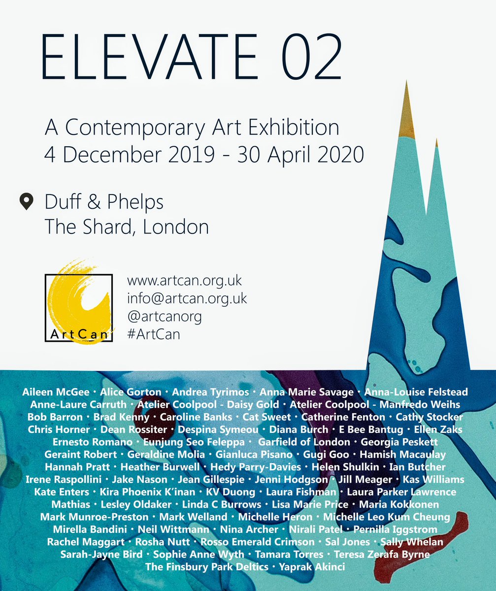 artcanorg's tweet photo. Our next exhibition is heading up high with @duffandphelps #elevate02 #artcanorg #supportingartists https://t.co/rNOedMUk2x