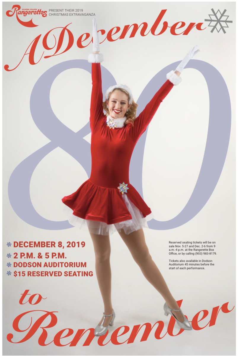 KCRangerettes's tweet photo. 25 days until our Christmas Show and we could not be more excited! Make this holiday season ‘A December to Remember’ and join us December 8th in Dodson for our annual Christmas Extravaganza! Showtimes are 2 and 5 pm and reserved tickets are $15! We hope to see you there! https://t.co/tlF5YpsLre