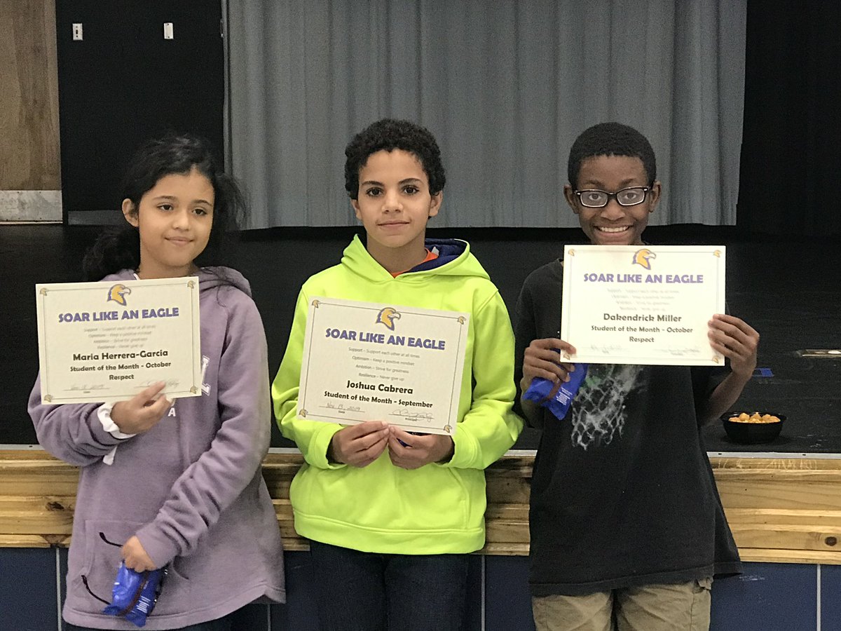 DeltonaElemAP's tweet photo. Celebrating our students of the month for September and October.  These students displayed the character trait for respectful behavior.  Way to SOAR WHMS Eagles!!  #SOARWHMS https://t.co/niGII3sNqj