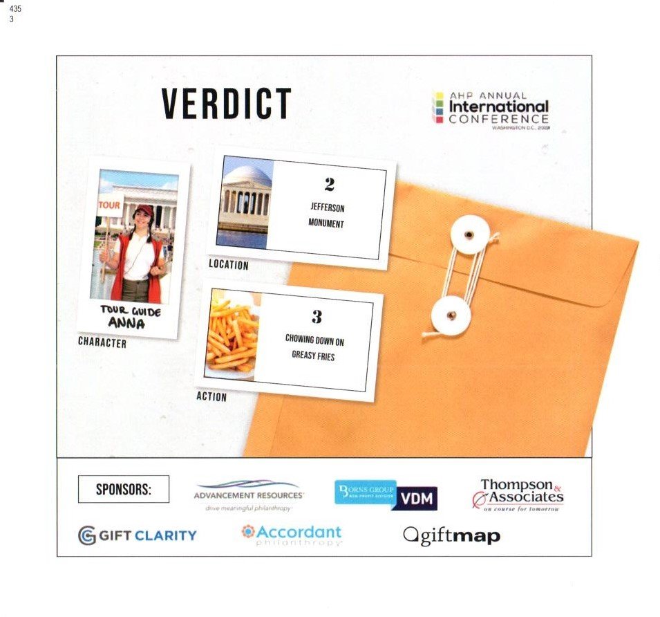 ceplanusa's tweet photo. Thanks for those who found us on MYSTERY row this year at #AHP2019! 🔍 Did you hear the verdict and celebrate with our big winners?! Thanks for stopping by to say hi and playing! @AdvmtResources @AccordantGiving @giftclarity @PDG_design @BornsGroup #ceplan #philanthropy #funinDC https://t.co/Ho18NYo7BW