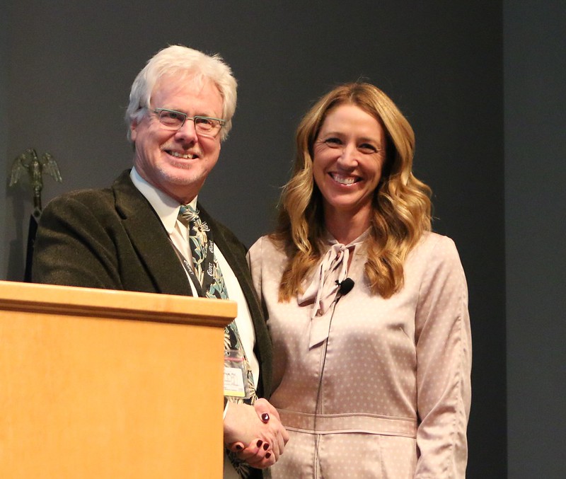 #CUPharmacy's Emily Zadvorny, PharmD, executive director of the Colorado Pharmacist's Society received the 'Excellence in Pharmacy Award' at the Dean's Leadership Convocation. She spoke about her work in passing pharmacy legislation in Colorado.