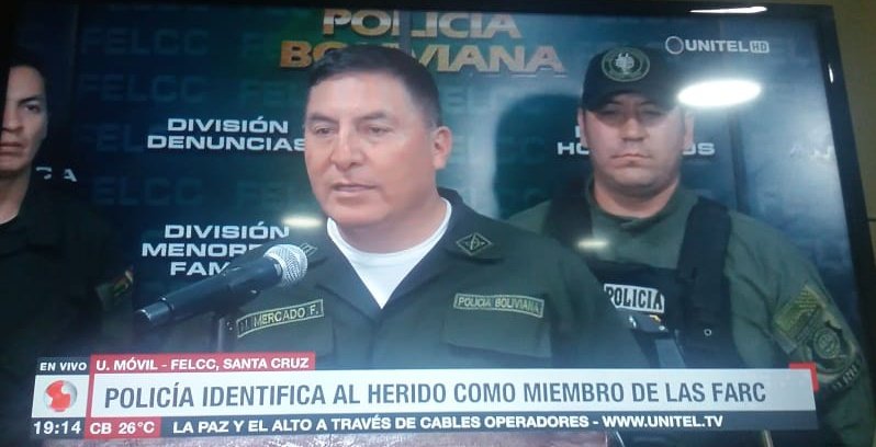 elu_gam12's tweet photo. #Bolivia #LoUltimo 
Identifican a un herido que formaba parte de los grupos criminales de #EvoMorales que causan desmanes es el país con armas de fuego
Resulta que es miembro de las FARC... Vaya vaya, porqué no nos sorprende?
#BoliviaNoHayGolpe https://t.co/LMZ1L1jbrY