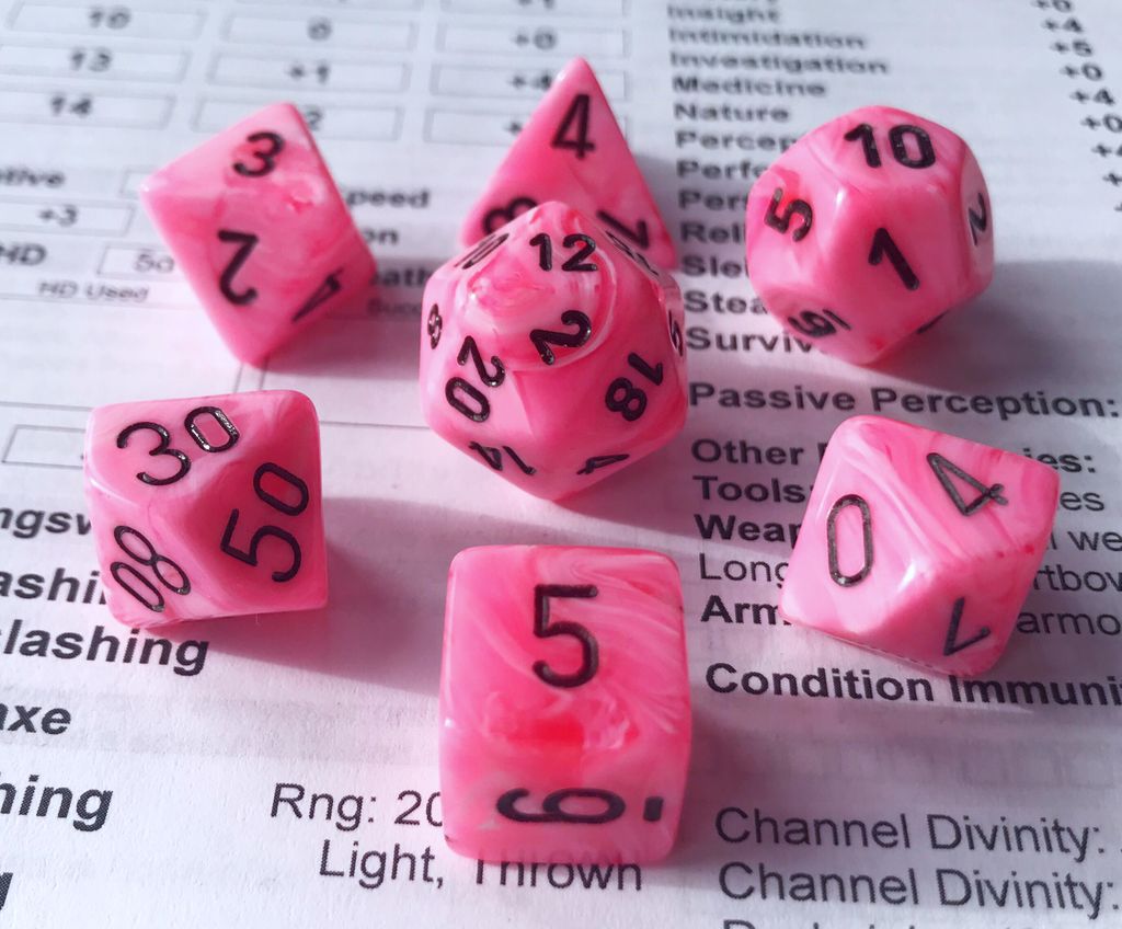 battleaxemage's tweet photo. Chessex vortex snow pink! It’s a decent dupe for Crystal Caste pink ice cream, a popular set that’s longer in production
#dice #d20 #dnd #dnd5e #ttrpg #dungeonsanddragons #dicecollection #polyhedraldice #dnddice #dicenerd #dicenerdsontwitter  #battlecrazedaxemage #chessex #labset https://t.co/CZ9ag0G4Dj