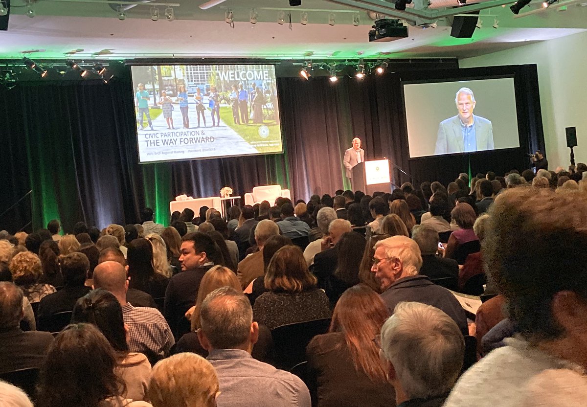 JessicaWeare's tweet photo. “It will take all of us” — @siliconvalleycf Board Chair Dan’l Lewin opens #svcfrm celebrating the collaboration of #nonprofits, #philanthropy, corporations, &amp; public sector in addressing the pressing needs of #SiliconValley 

It’s an absolutely packed house at @ComputerHistory! https://t.co/o86KjGJP2l