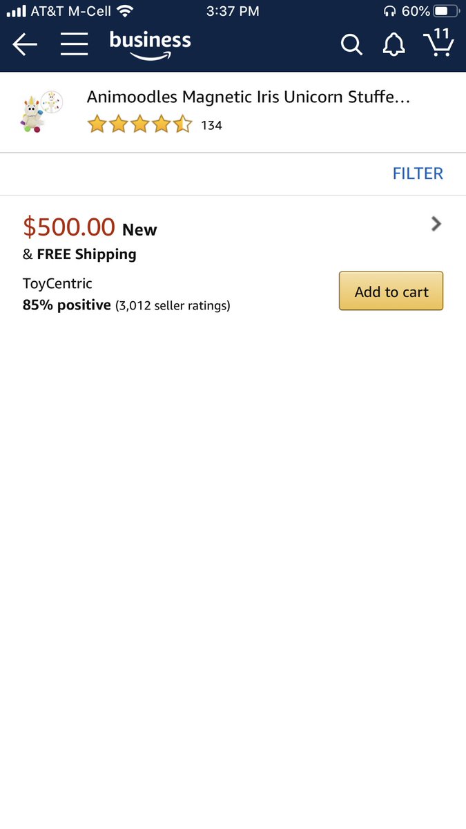 Animoodles's tweet photo. Oh goodness! Someone is selling Iris Unicorn and Randy Orangutan for $500 each on Amazon. 🙀

This is not listed or approved by us. https://t.co/mcazQbXmHA