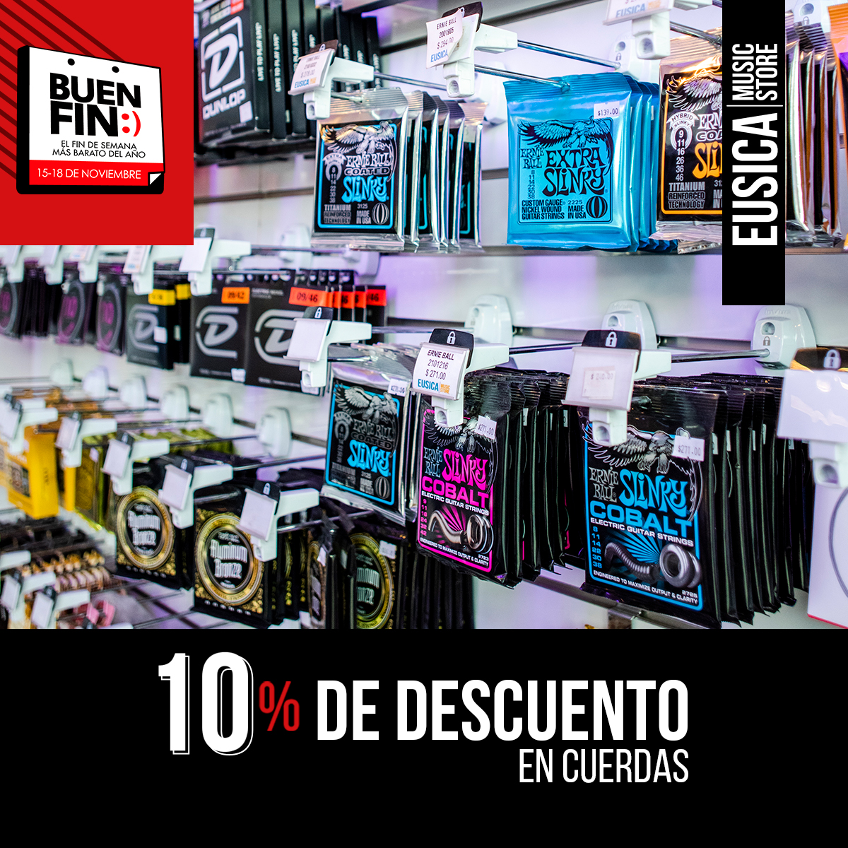eusicamx's tweet image. 🎸 ¡Te esperamos en este #BuenFin! Del 11 al 18 de Noviembre podrás aprovechar increíbles promociones.

👉🏼 10% de descuento en cuerdas.  

🎸 Te esperamos sábado 16 y domingo 17 de 10 a.m a 5 p.m y lunes 18 de 11
a.m a 5 p.m en Pensilvania #309, Col. Nápoles, CDMX.