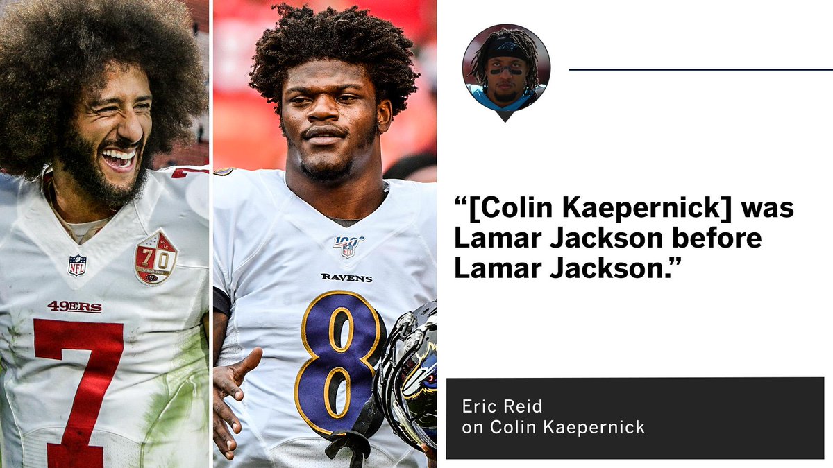 SportsCenter's tweet photo. Kaep x Lamar

Eric Reid sees similarities. https://t.co/osMPazzc7N