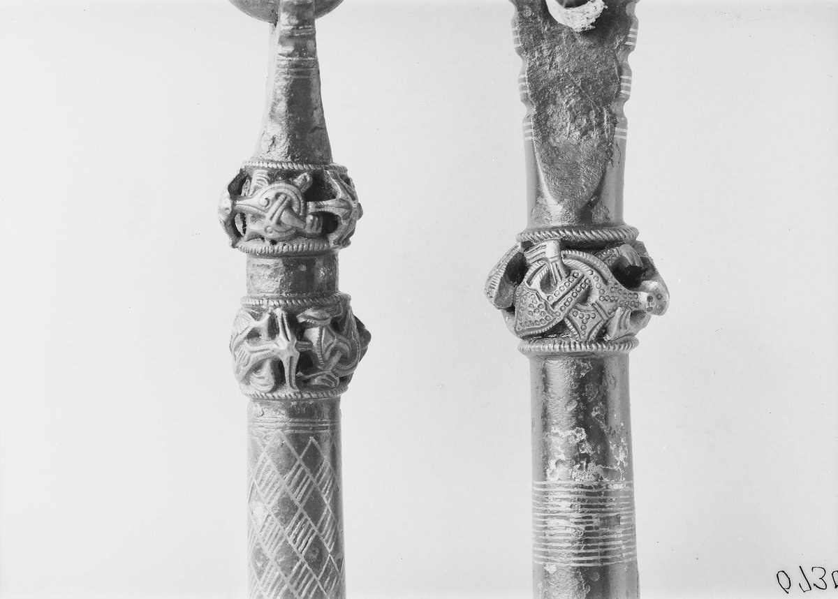 A few more details of the most fabulous rattle from Oseberg. It was found connected by rope to the now destroyed animal head post, The Baroque Master's second.