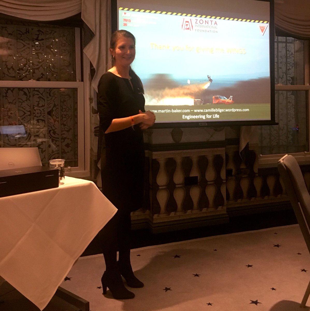 One of the best things about #Zonta is the amazing women you get to meet! Thanks <a href="/cambilger/">Camille Bilger</a> for talking to us about the work you are doing at <a href="/MB_EjectEject/">Martin-Baker</a>. Fascinating stuff! #womeninengineering