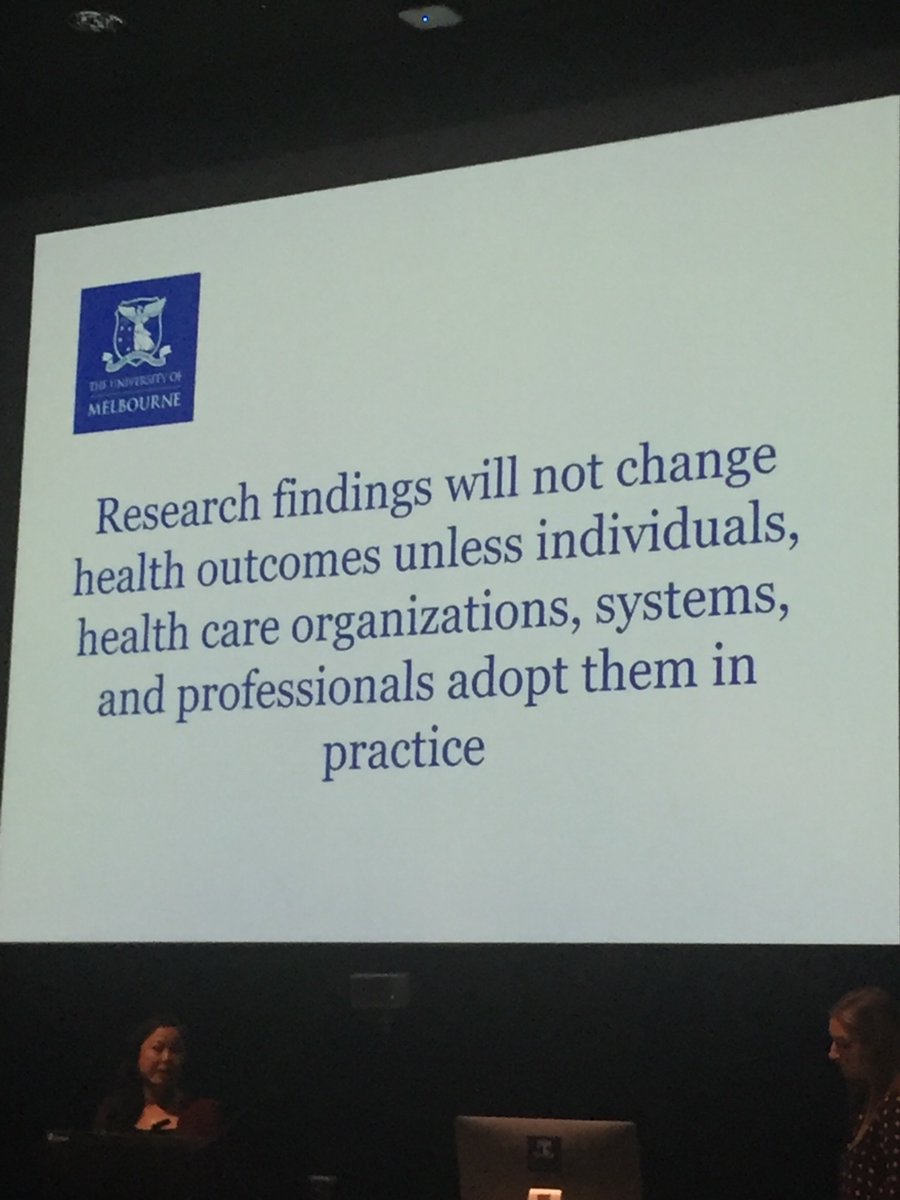 FionaJClay's tweet photo. Wise words - Time to move away from the bubble of Q1 journals and get research into policy and practice #HRGV @DrAnitaGoh @UniMelbMDHS @nhmrc @DannyHatters https://t.co/ED9PpJk9U5
