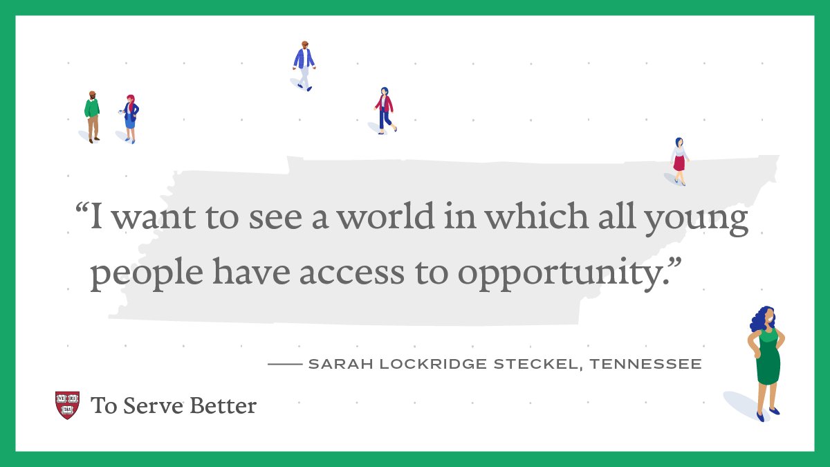 A quote from Sarah Lockridge Steckel reads, "I want to see a world in which all young people have access to opportunity." 