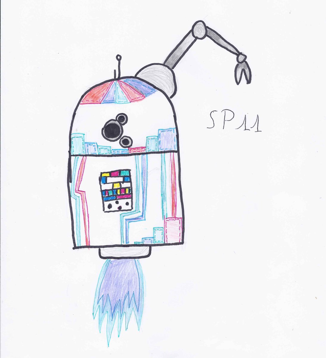 Geeko_Team's tweet photo. Probably deadline missed for #BuildMyDroidContest but here a droid from a team member. SP11 is a bit shy but fearless. She can fly and has a very skillful arm. She likes very much R2D2 and available for sharing some memory cards with him in a next episode @starwars 😉 https://t.co/beAAJPgs9j