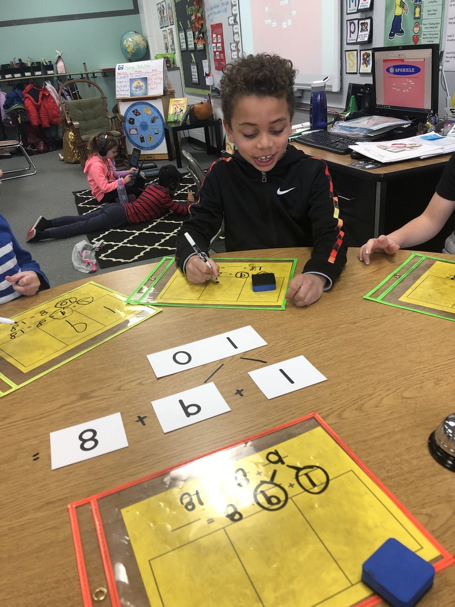 KendallMacek's tweet photo. In math, we continued to add 3 numbers by making 10. 🤯 During ELA, students worked on sorting nouns and verbs and continued to work on their little books that they have been writing. They can’t wait to share! #futuready204 https://t.co/XhqBdLIemo