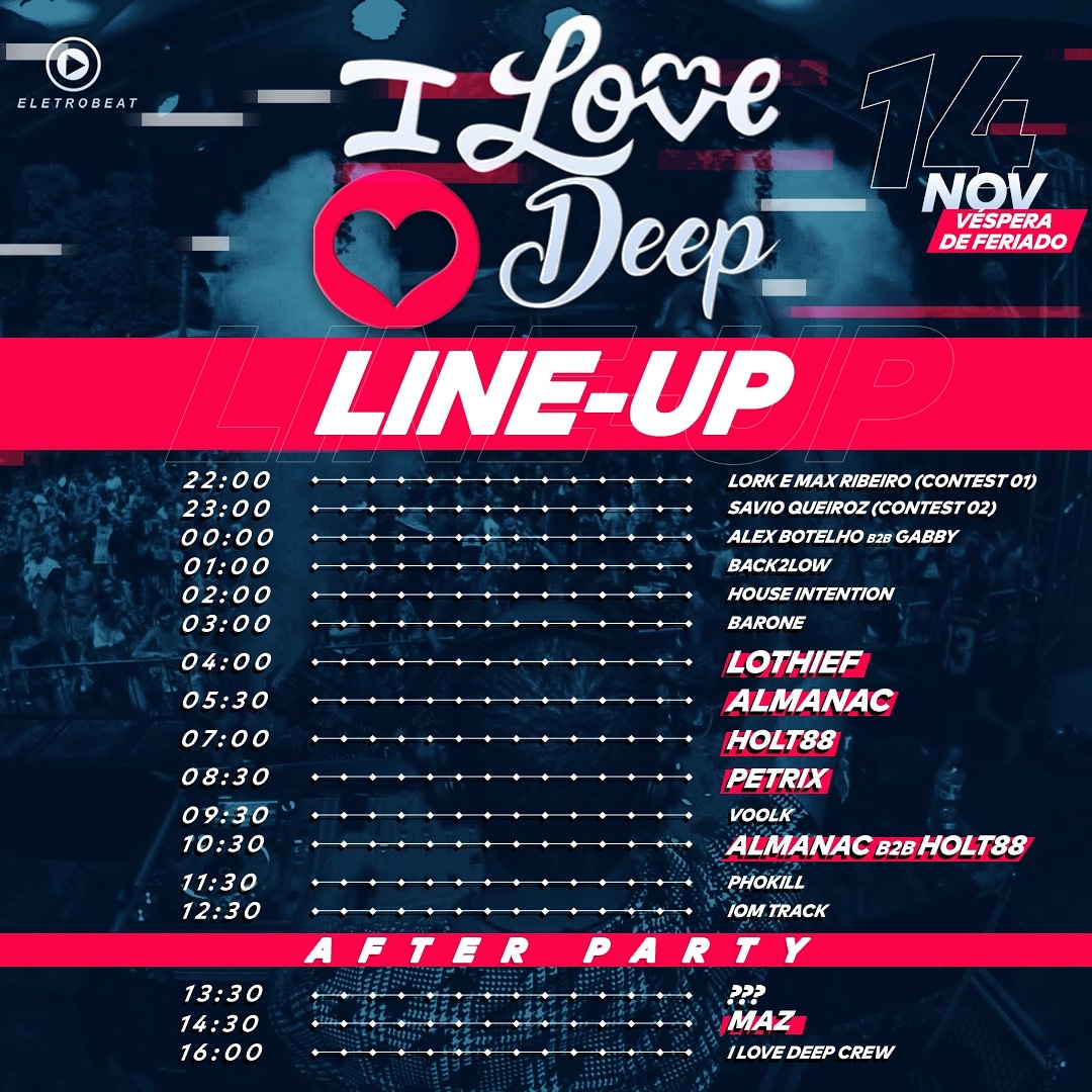 ILoveDeep4's tweet photo. Eita Eita Eita ! 🔥😍

Que Line up hein ?! Eu não seria nem doido de perder um festão desses ! 

Amanhã é dia de celebrarmos nossos 3 anos em grande estilo ! 
Quem não comprou, corre que ainda ta rolando ingresso no precinho ! ;) 
Compre Online: https://t.co/pUfRQJ7Had https://t.co/sfqfpkQ0SJ