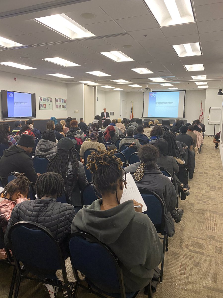DCDHCD's tweet photo. We know it’s dark and cold but there’s plenty to do inside. These folks took advantage of the #inclusionaryzoning orientation hosted tonight by #teamdhcd, the first step needed to take advantage of this incredible #affordablehousing tool. Read more: https://t.co/eI5RPVaB6g. https://t.co/v8LYd8n7if