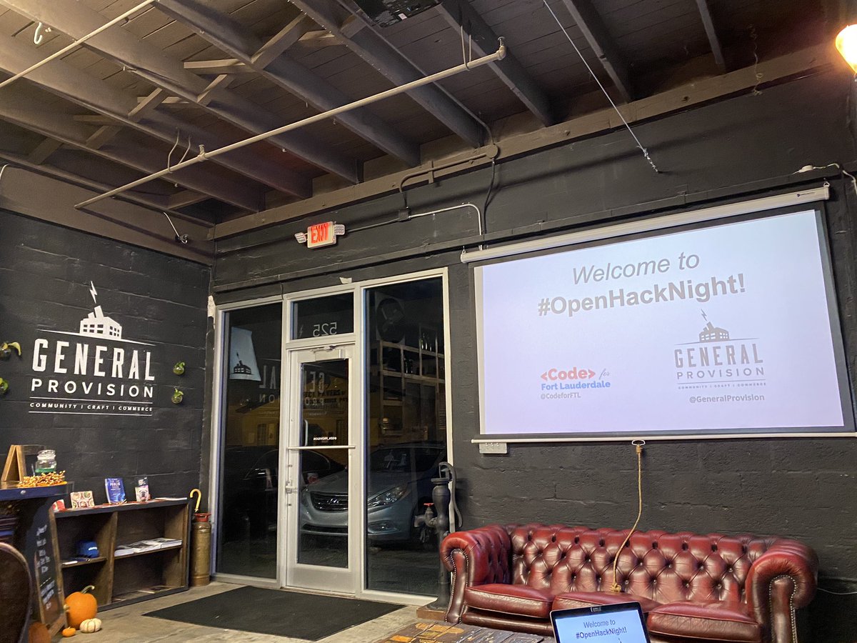 CodeForBroward's tweet photo. Getting started with #OpenHackNight at @GenProvision! #FATvillage #OpenData #OpenGov https://t.co/6nRl4UiuNr