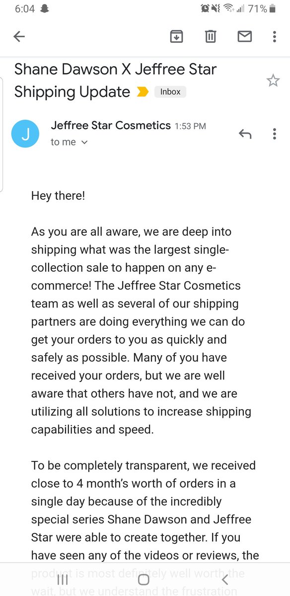Redrum1823's tweet photo. Awe @shanedawson  &amp; @JeffreeStar  absolutely love this. Definitely wasnt necessary and appreciate it. ❤❤❤ https://t.co/WipcYV4PF0