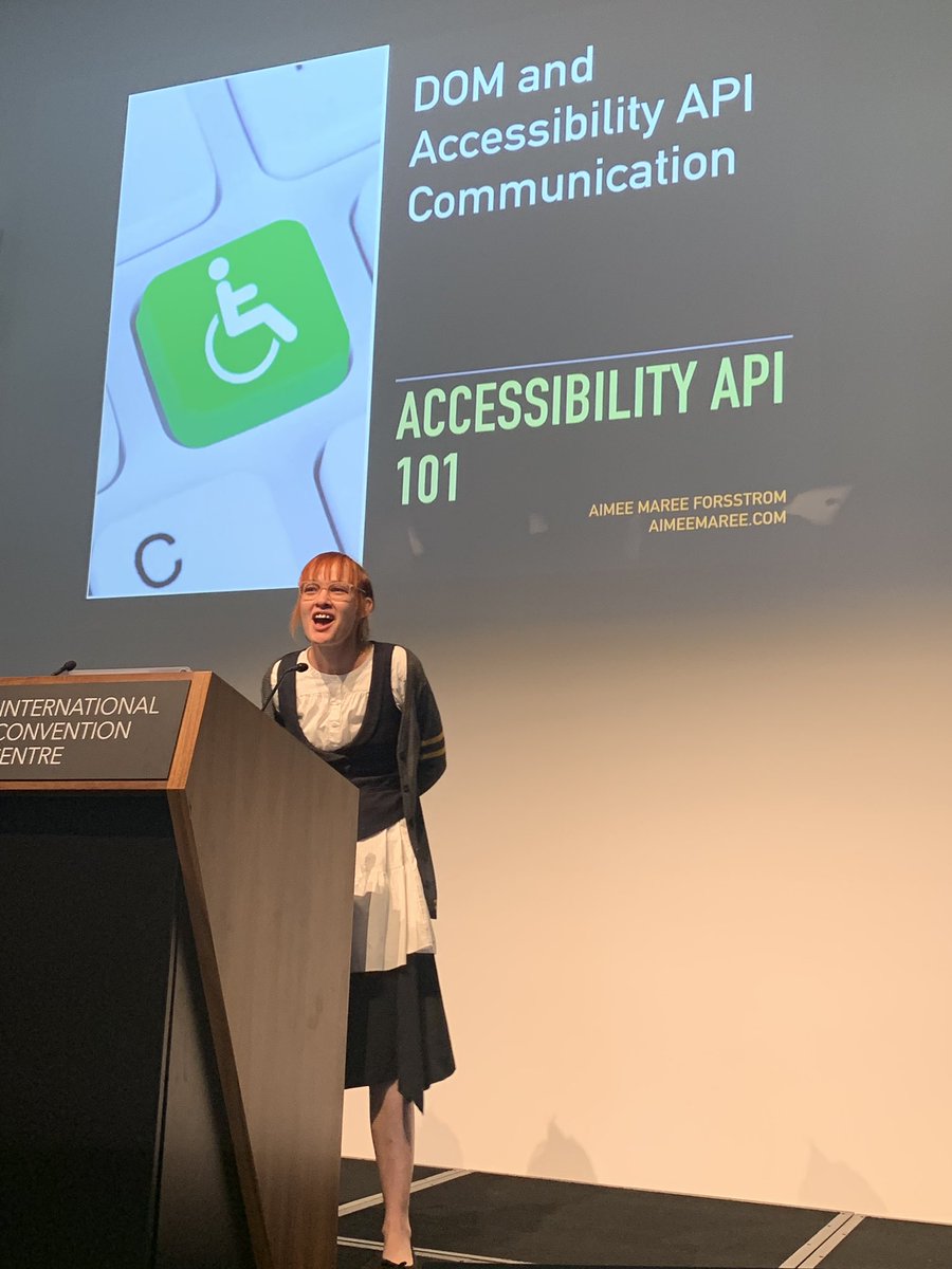 Here’s  @aimee_maree kicking off the  #A11yCamp tech stream with “Accessibility API 101: DOM and Accessibility API Communication”  https://aimeemaree.com 