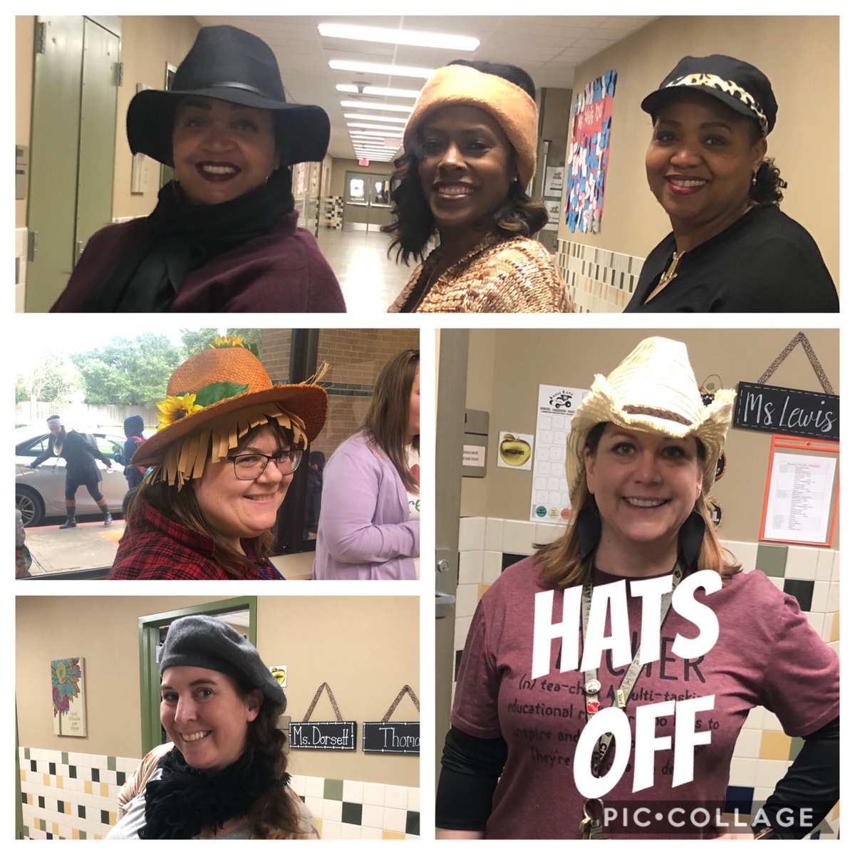 CimarronElem's tweet photo. Hats off to a Wonderful Wednesday with the #cecheetahs was loads of fun! Showing off our style while keeping in the body heat during these cold days worked out perfectly! #isitfallorwinter https://t.co/EXTKdrUJRF