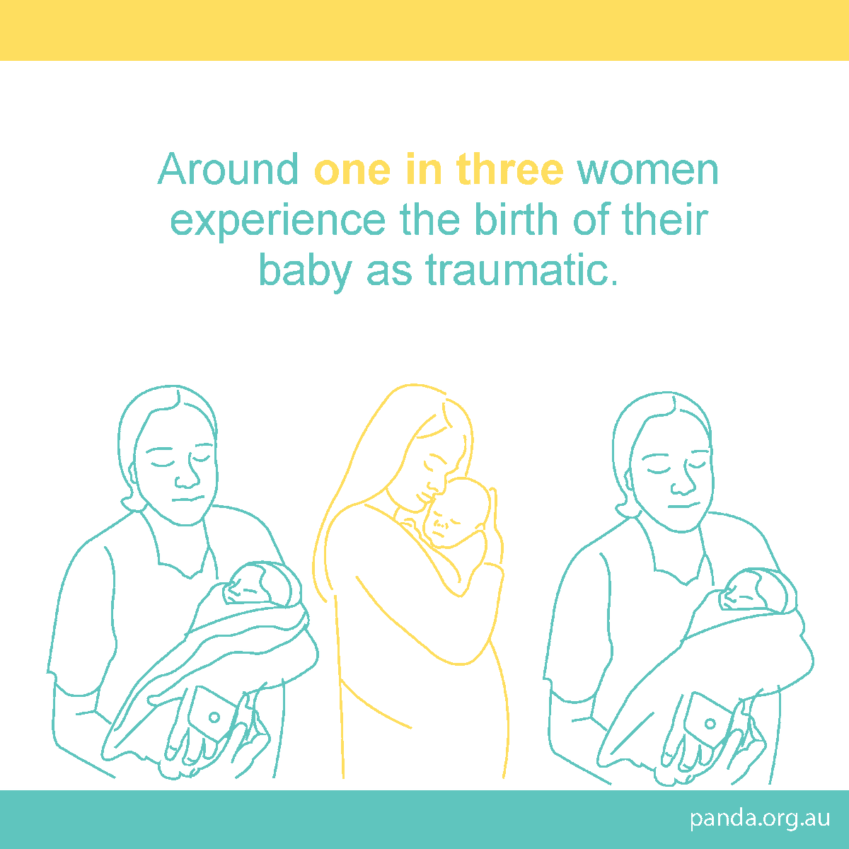 PANDAaustralia's tweet photo. We know that one in three women giving birth in Australia experience their birth as traumatic. Some might experience things that a person watching from the outside might not consider to be traumatic. https://t.co/EJvFd0CJBr

#pandaweek #pandaweek2019 #letsgetreal https://t.co/poxCoMydVq