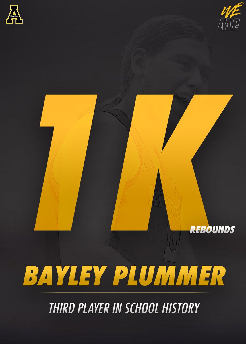 AppStateWBB's tweet image. With .@BayleyPlummer's third rebound of the game, she is now the third player in program history to reach 1,000-career rebounds! Congratulations Bayley!!! #BayleyBoards!
