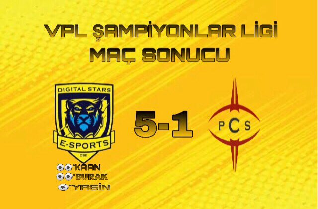 DigiStarsEspor's tweet photo. Şampiyonlar Ligi 2. Maç Sonucu| Digital Stars 5 - 1  @PCSPollos https://t.co/8S3Go4vAvM