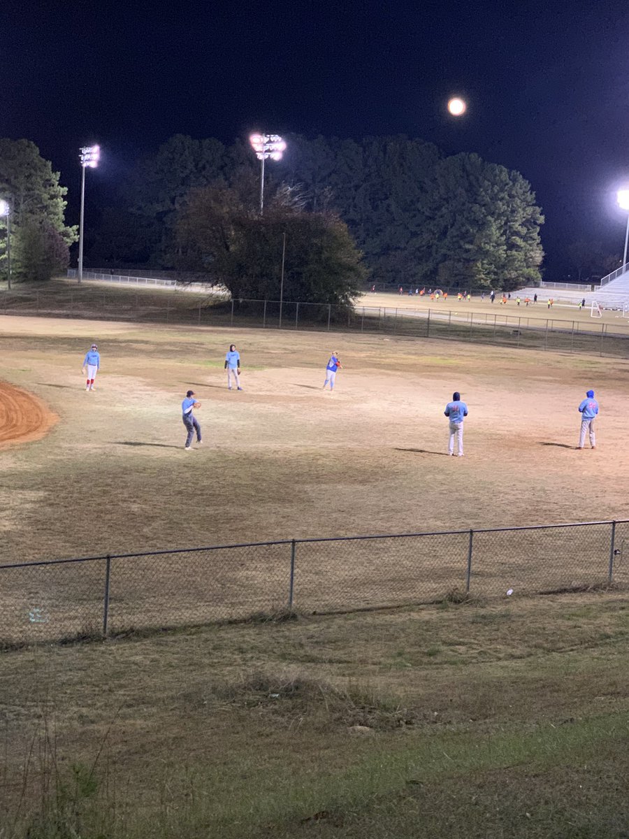 gradybaseball's tweet image. Fall ball under a full moon