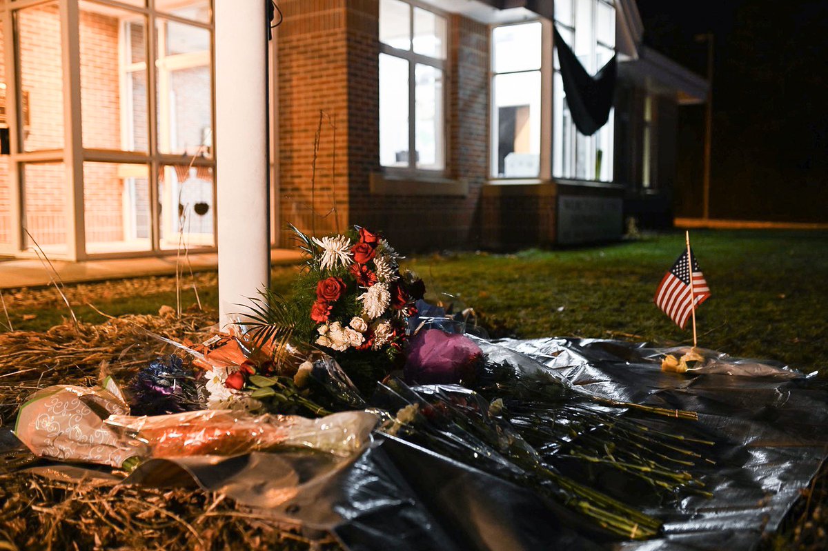 agreenphotog's tweet photo. A growing memorial at Worcester’s McKeon Road Fire Station as black bunting covers the windows and a flag rests at half-staff @telegramdotcom https://t.co/InRpvAF23v