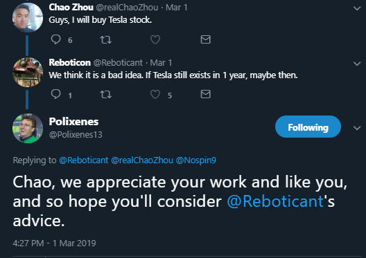 March 1/3: In early March  @realChaoZhou was still getting meet up invites and love from  $TSLAQ. Even though he announced he would be buying  $TSLA stock.