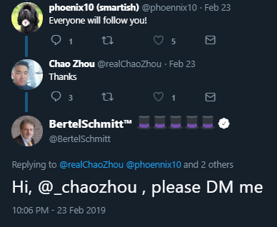 February 1/2:Excited about his new friends,  @realChaoZhou started also using their  $TSLAQ tag and the compliments kept coming.