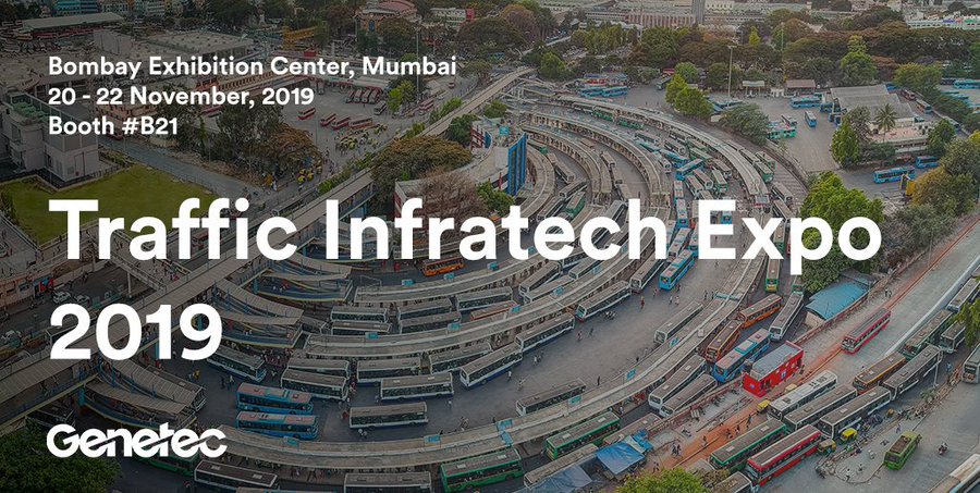 genetec's tweet photo. Attending the @TrafficInfraTechExpo 2019 in Mumbai? Visit Genetec at booth #B21 to learn about our latest innovations in traffic management. #TrafficSense, #AutoVu, #SecurityCenter!
https://t.co/LpBigjHpNV https://t.co/Q2v1KVATCZ