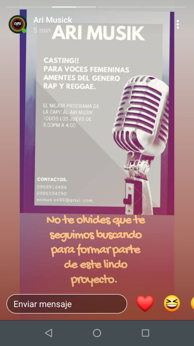 musik_oficial's tweet photo. @EQRadio593 @musik_oficial #castingarimusic #nuevapresentadora #talentonuevo #siteatreves 
Si tienes talento para la locución, te gusta el rap el reggea el funk la buena musica en general.
Ven a nuestro casting en nuestro programa en vivo y forma parte de nuestro equipo https://t.co/6il8lIQhM8