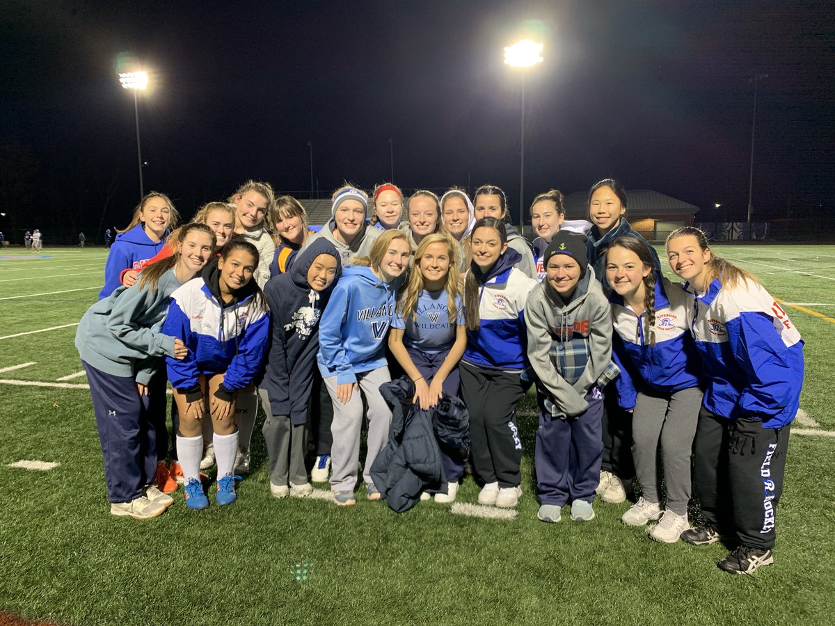 RVHSfieldhockey's tweet photo. Celebrating Jenna Greason signing her national letter of intent today to play lacrosse at Villanova next year. Way to go Jenna! We are so proud of you and lucky to have you play field hockey with us. 💙🐏❤️🏑🥍 https://t.co/ZdfsWUR4kA