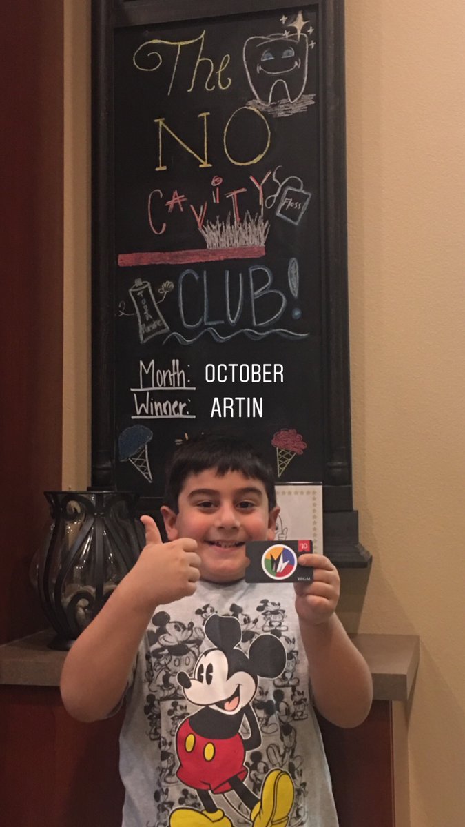 It's always a great day when we get to reward our patients for their hard work. We love seeing Artin in our office. He was very excited about his Regal Cinema El Dorado Hills gift card. Enjoy a movie on us! Congratulations for being a part of the No Cavity Club! Keep it up!