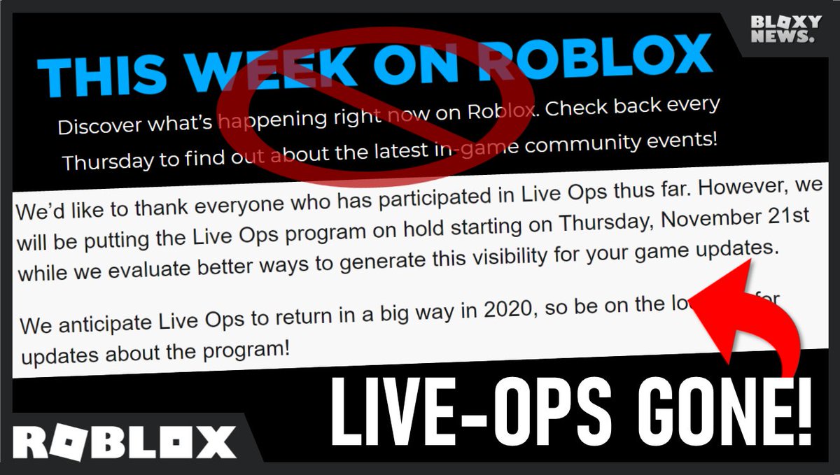 Bloxy News On Twitter Breaking Roblox Is Discontinuing The Liveops Program The Replacement For Events Introduced This Year On Thursday November 21 They Say They Plan To Bring It Back In A