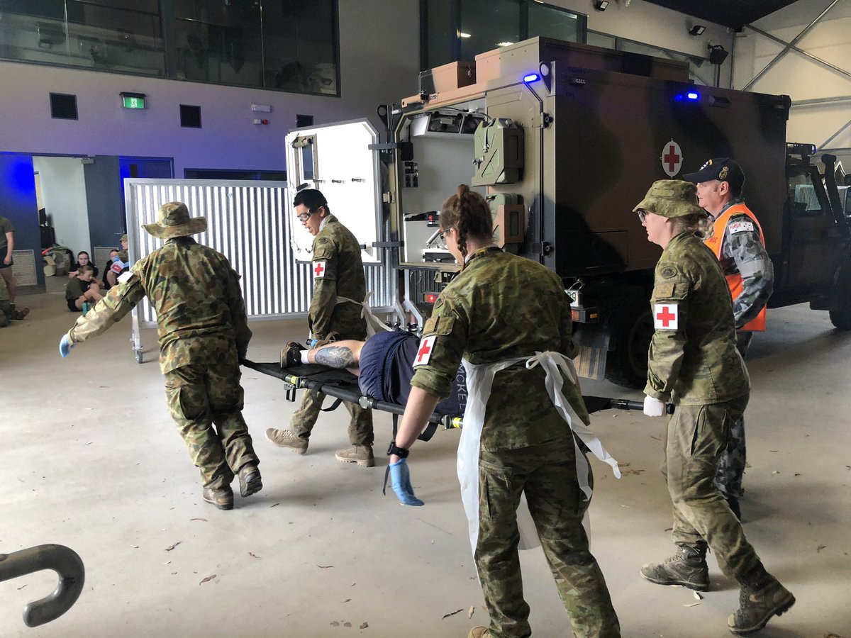 Interagency ADF Support to a simulated Improvised Explosive Device. The ADF Extended Practice Nursing course conducting a six hour pre fatigued Mass Casualty activity; culmination of six weeks of extended skills training over two phases of training