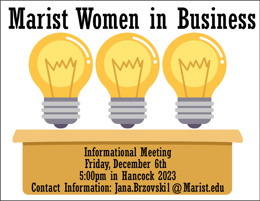 MaristSoM's tweet photo. Get excited about women in business!! Attend this meeting and gain some valuable information!! https://t.co/nF4ZWJ5vKi