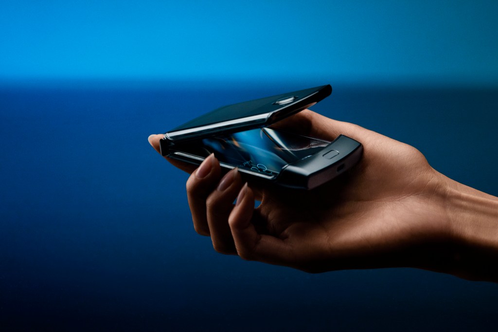 TechCrunch's tweet photo. Motorola throws back to the future with a foldable Razr reboot https://t.co/a35oMExLgR by @bheater https://t.co/5ItHHDe8SH