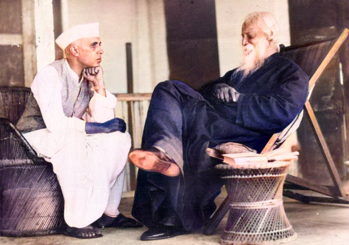 With Tagore[for reasons not clear to me, in the original the hands were nearly darkened out]