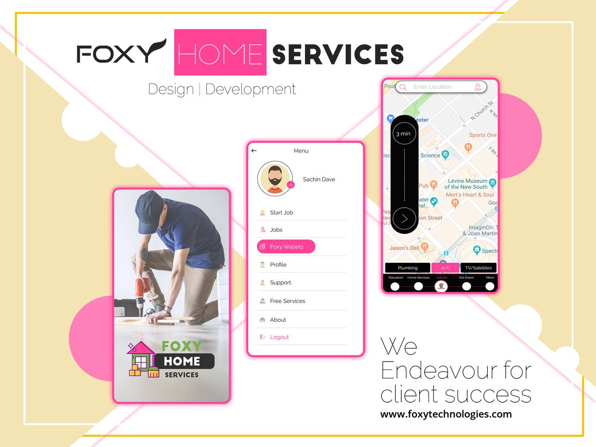 FoxyTechnology's tweet image. Foxy Home Service App
We Endeavour for client #success
#mobileappdevelopemnt
#videoeditingapp
#audioeditingapp
#socialapp
#editingtools
#softwaredevelopment
#appdeveloepr
#mobileappdevelopment
#upwork
#freelancer
#foxytechnologies
foxytechnologies.com