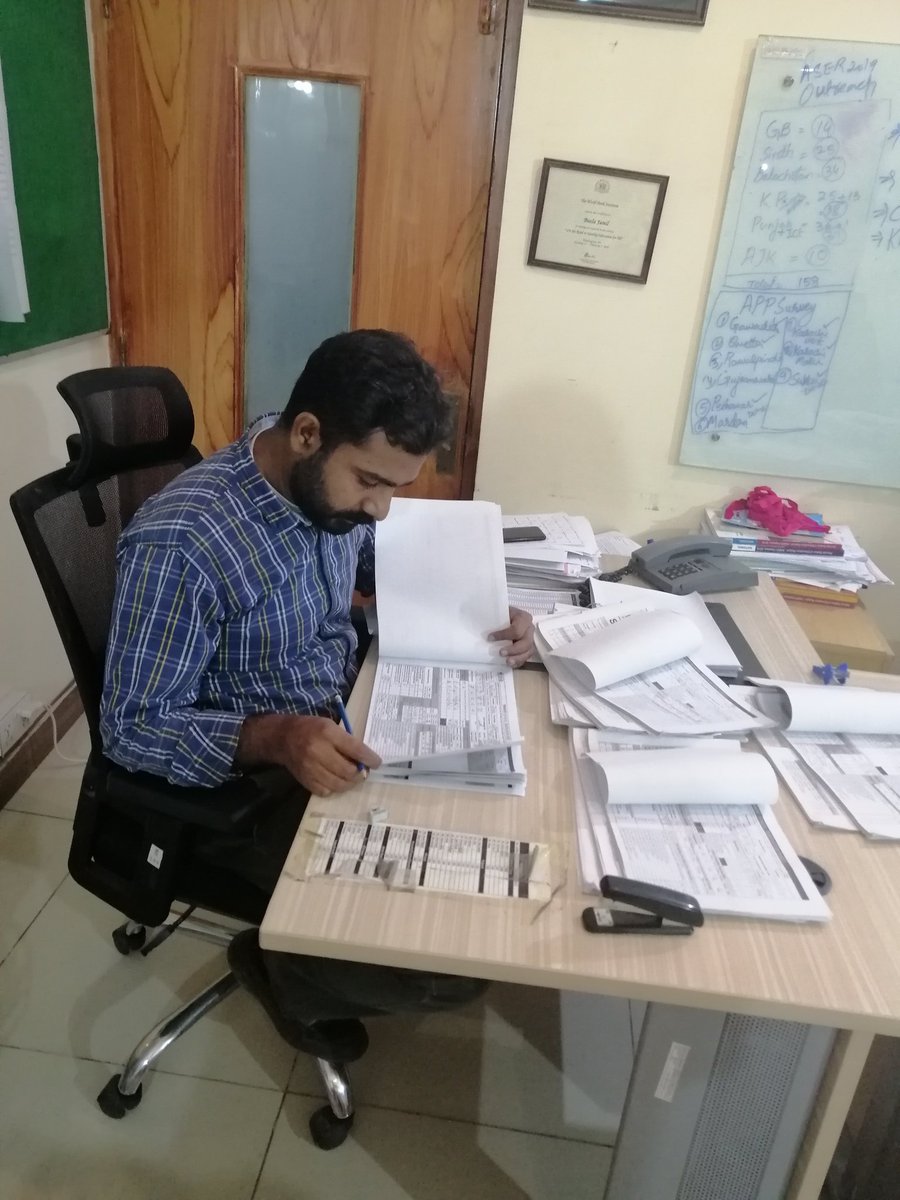 ASERPAKISTAN's tweet photo. Data checking underway at ASER Pakistan head office in Lahore. ASER teams are working day and night to collect and check the data for any errors before its final entry!

Let's bring you ASER 2019🚸

#ASER2019 #DataChecking #Education #SDG4 #SDGs #ForEveryChild #NoChildLeftBehind https://t.co/NULnZw1jaY