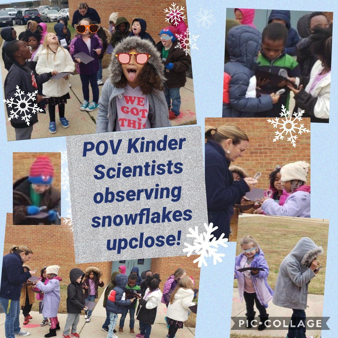 SNOW! What do you do when it snows? You go outside with magnifying glasses to observe the details of a snowflake! #My5senses #KinderScientists @4ocfpln @EMercedLearning @amandapontifex @PovLibrary