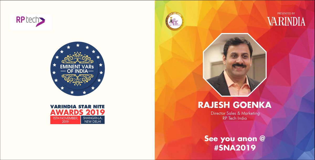 VARINDIA Star Nite Awards 2019, Rajesh Goenka - Director Of Sales Marketing at #RashiPeripherals Pvt Ltd

bit.ly/2NsKVqH

#SNA2019  
#StarNiteAwards2019 #VarindiaStarNiteAwards2019 @rptechindia @grajesh69