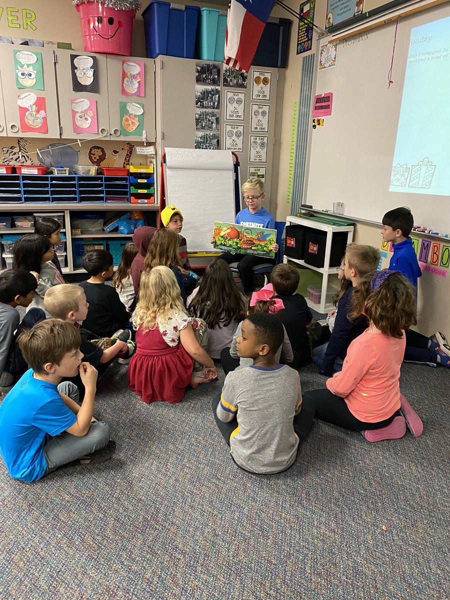 Thankful for 4th grade students like Reece! He chose to read to our class today &amp; the kids loved it! ♥️