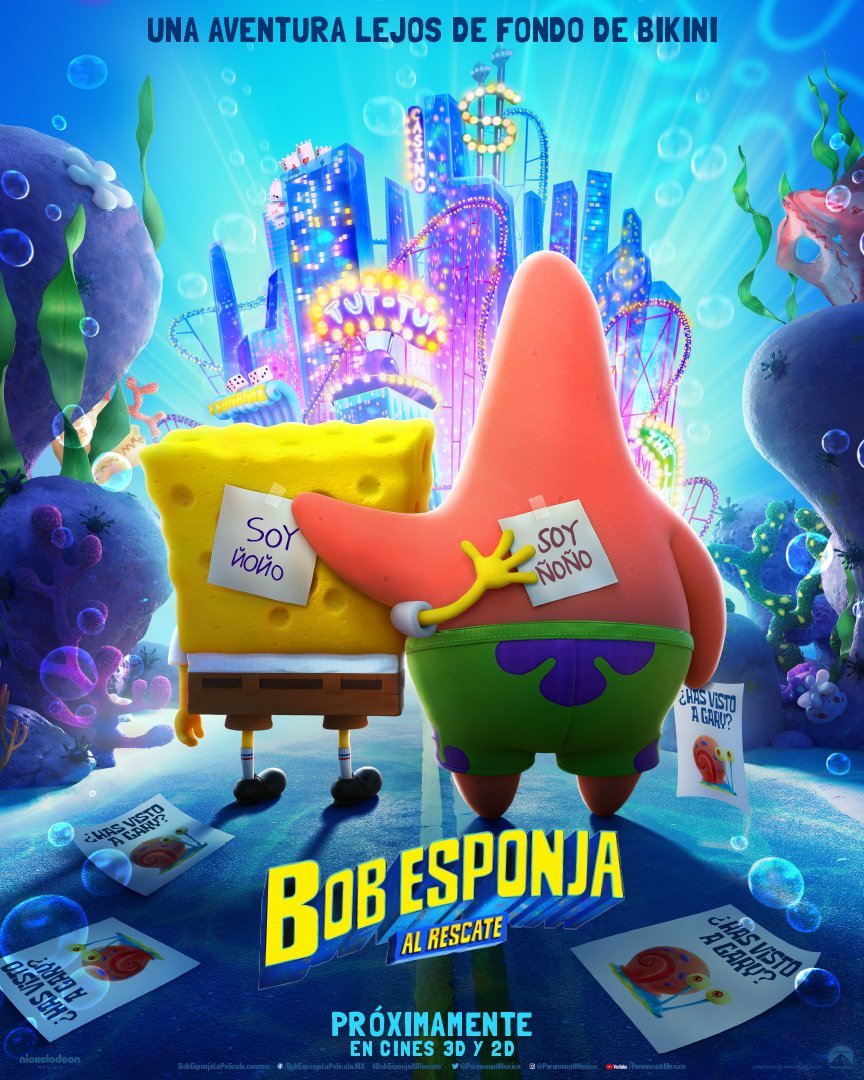 CinefilosColomb's tweet photo. ¿Podrán Bob Esponja y Patricio #SalvarAGary?
Mira el póster de #BobEsponjaAlRescate  #BobEsponjaLaPelícula #Estreno mayo 2020 https://t.co/CyYlRdBP24