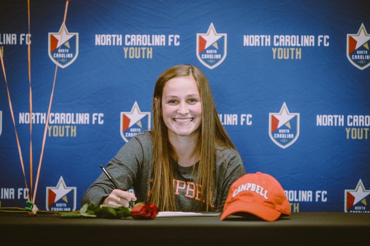 NCCourageAcad's tweet photo. Congrats to @bayhh16 on signing today to continue her playing career at @GoCamelsWSOC. We are extremely proud of all u have done to help set the standard for our program &amp; pave the way for our younger @NCCourageAcad players. Embrace today.  #SigningDay https://t.co/PxbOqFTZXL