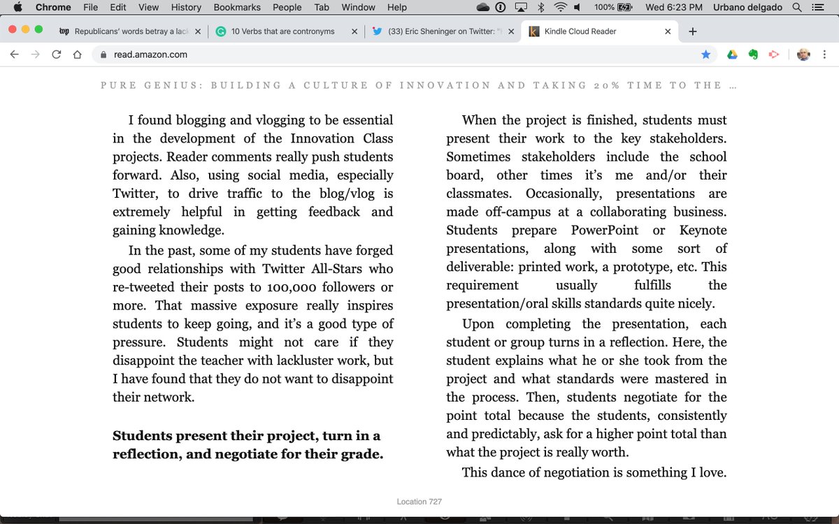 urbie's tweet photo. #FLedChat A5a Finally!Easy question.. Intentional Whimsy as @WickedDecent noted during an #EdCampNM earlier in the year. Here’s an excerpt from the book he wrote with @amyburvall #IntentionBook. Take a chance on doing something different. No one right answer.. how cool is that? https://t.co/qxTGgNqSRA