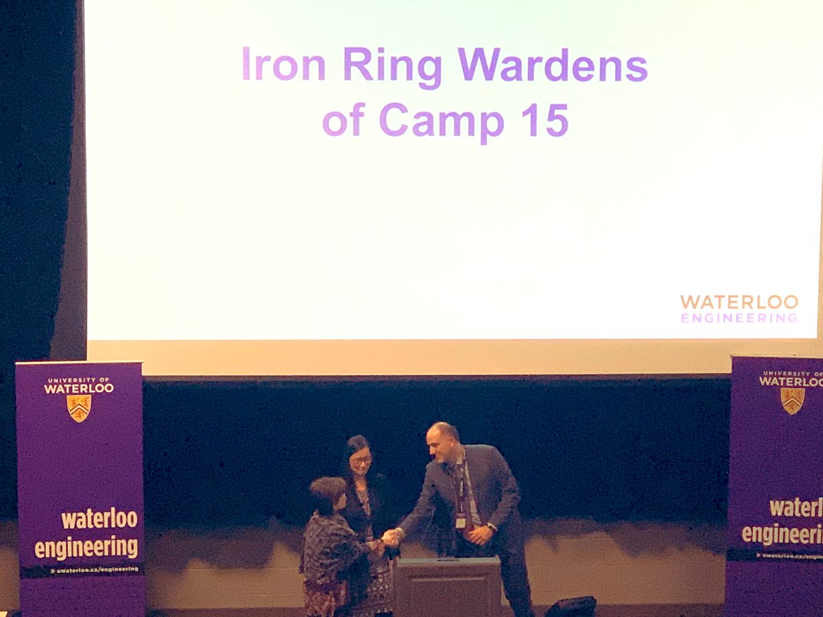 WaterlooENG's tweet image. Thank you to the Camp 15 Iron Ring Wardens for your support of scholarships for #WaterlooEngineering students!
