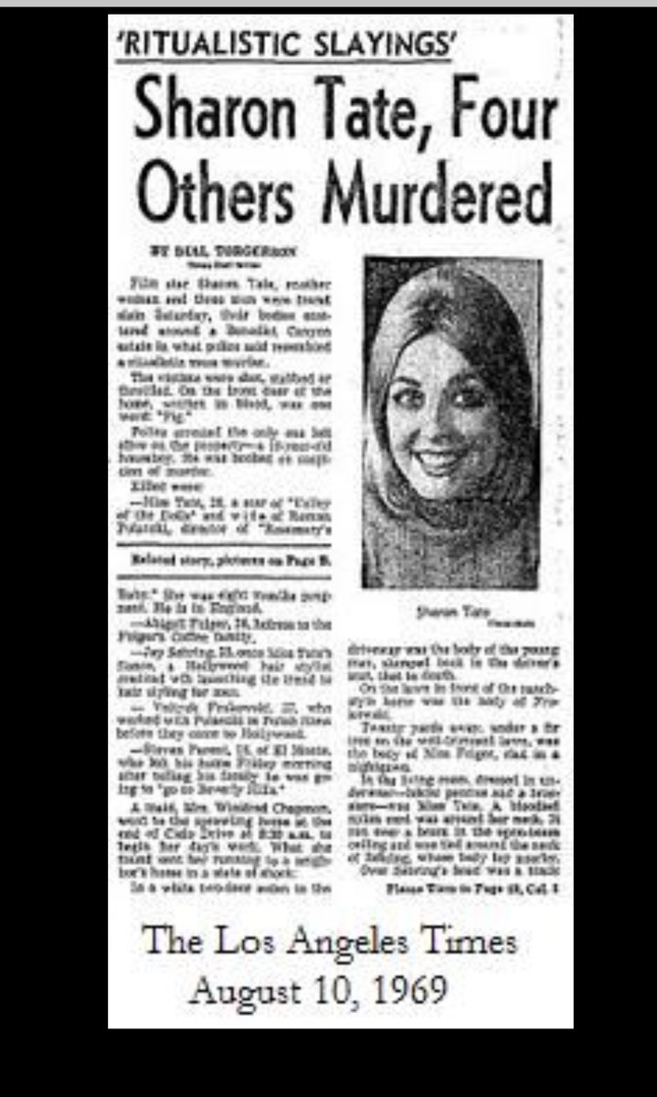 2 of 25As usual, it’s all about narative control. IMO the Tate murders were used to discredit the hippies and neutralize war protesters in order to control us.[THEY] neutralized the anti-war movement. MSM used Manson/followers making hippies the enemy & peace was forgotten...